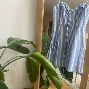 Reformation Blue and White Striped Dress size 6